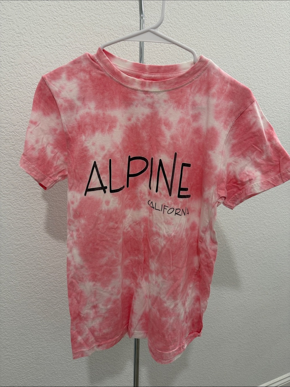 Alpine Pink & White Tie-Dye Kids Short Sleeve Tee